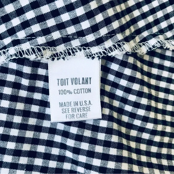 TOIT VOLANT Jurancon Dress Black & White Gingham Midi Sleeveless - Picture 15 of 16